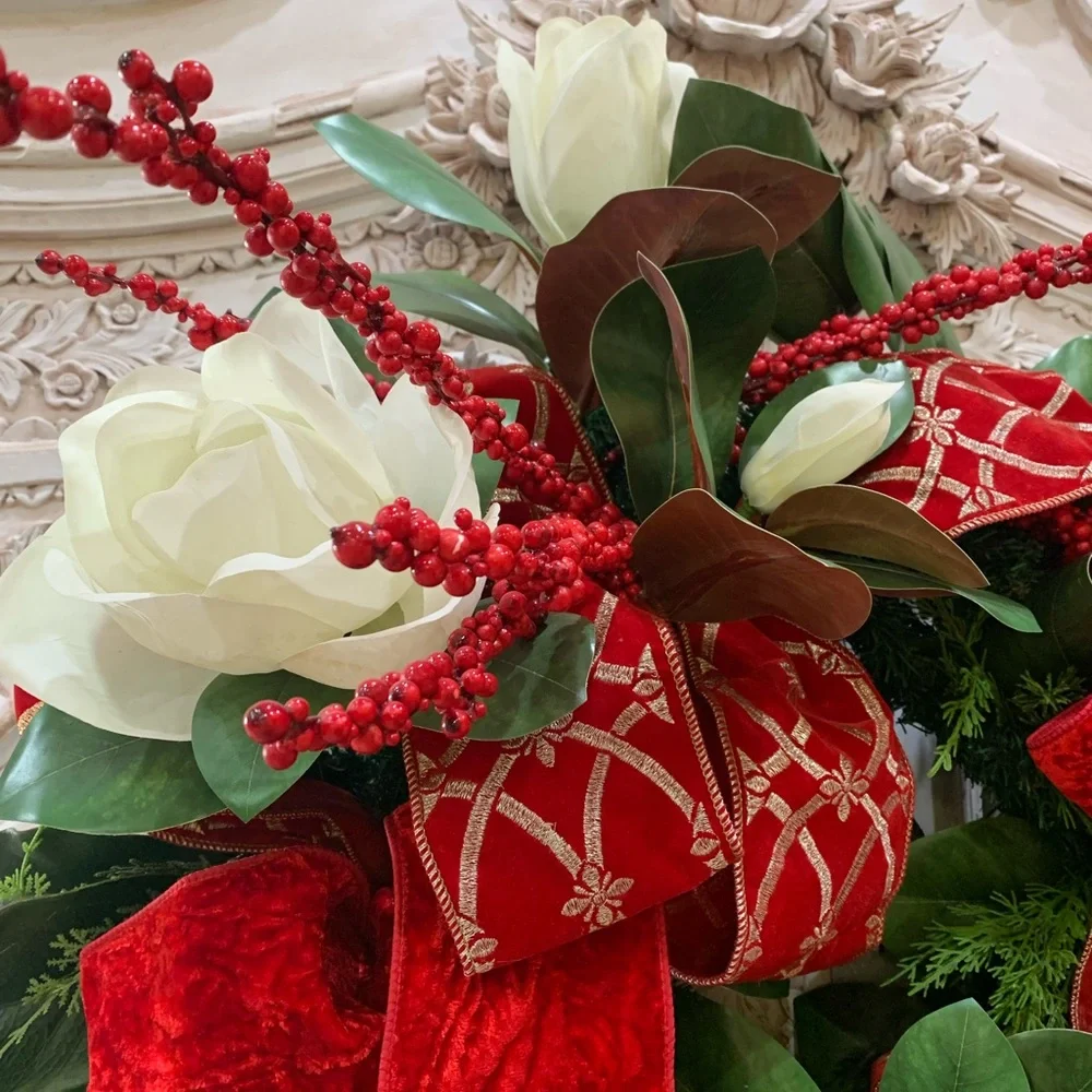 Magnolia Christmas Wreath. Purchase and get this beautiful BJ necklace free.